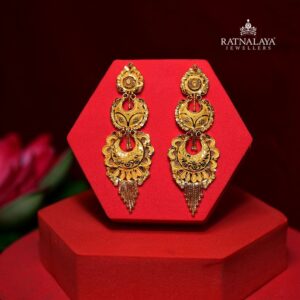 Three Layer Long Chandbali Earrings