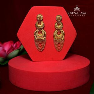 Three Layer Long Chandbali Earrings