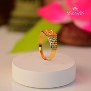 Swastik Design Gents Gold Ring