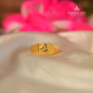 Swastik Design Gents Gold Ring