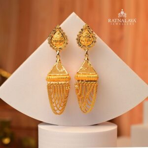 Fancy Drop Earrings 22k Gold