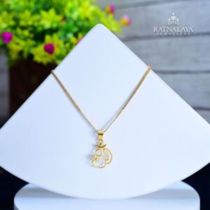 Two Leaf Drop Gold Pendant