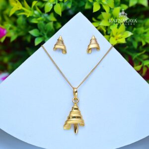 Gold Bell Locket Set 22k