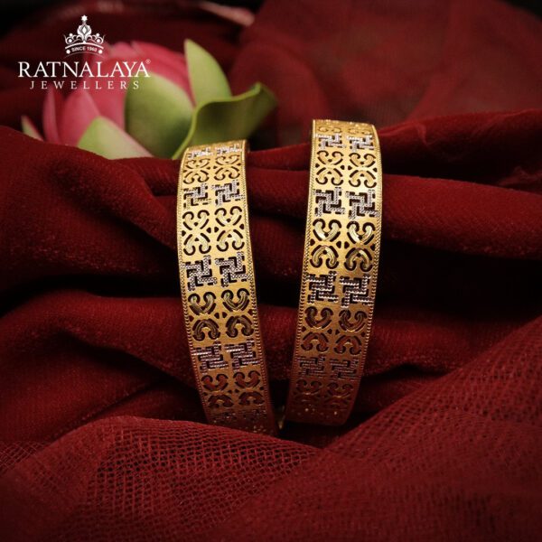 Patla Bangles Swastik Design 22k Gold