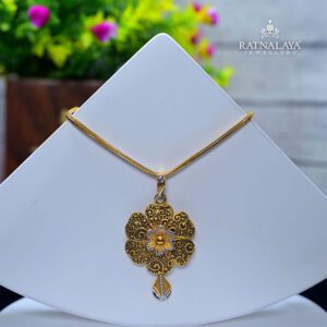 Antique Gold Flower Pendant for Women