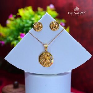 Flower Gold Pendant Set for Women