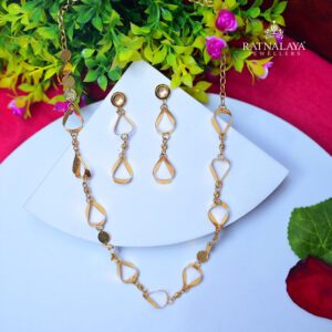 Stylish Pendant Set 22k Pure Gold