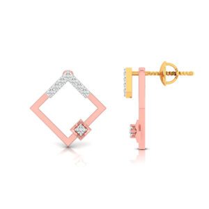 ROSE GOLD DIAMOND EAR STUD FOR WOMEN