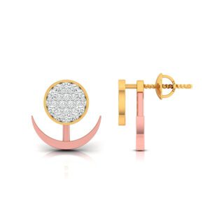 HOOK DIAMOND STUD ROSE GOLD 18kt