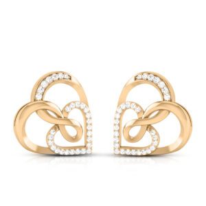 LOVE HEARTS DIAMOND EAR STUD 18kt GOLD