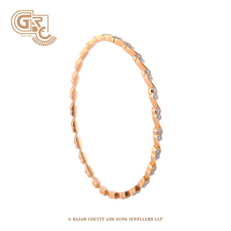 Wave diamond bangles