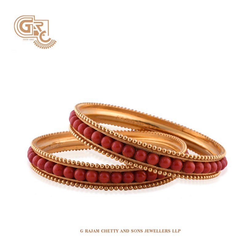Coral Bead Bangle