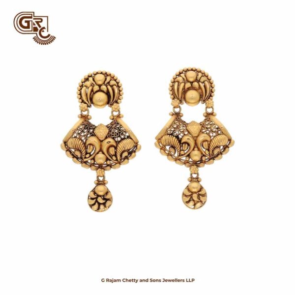 Antique Traditional Model 22K Gold Drop Stud