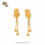 Flower Leaf Model 22K Gold Drop Stud