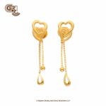 Heart Pair Model 22K Gold Drop Stud