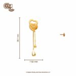 Heart Pair Model 22K Gold Drop Stud