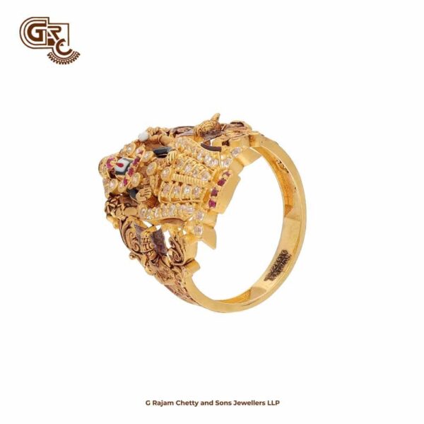 Srinivasa Perumal Stone 22K Gold Ring