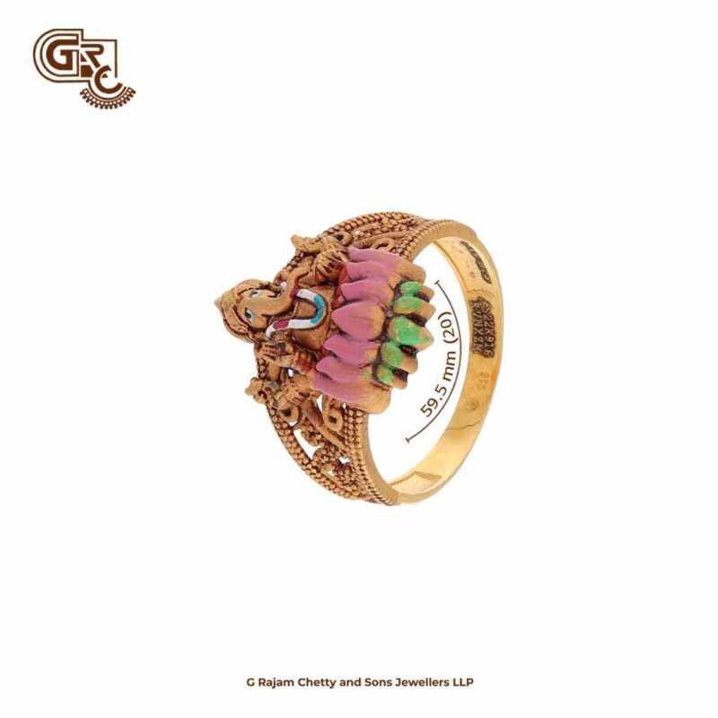 Multi Colour Vinayagar 22K Gold Ring