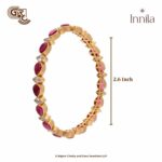 Thilagam Pink Stone Silver Bangle