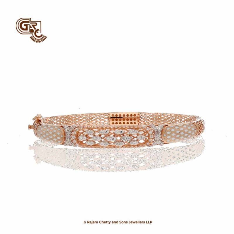 Gleaming Glitz 18k Rose Gold Womens Kada