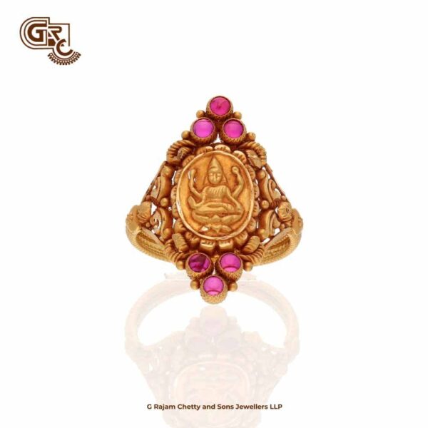 Lakshmi Antique Thilagam Pink Stone Ladies Ring