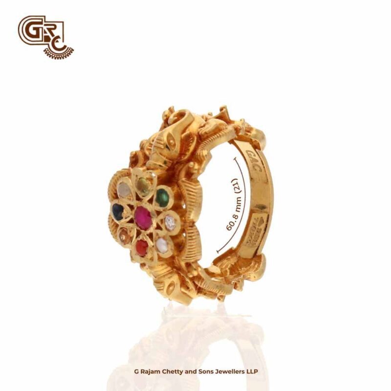 Navarathna Stone Ganesha Gents Ring