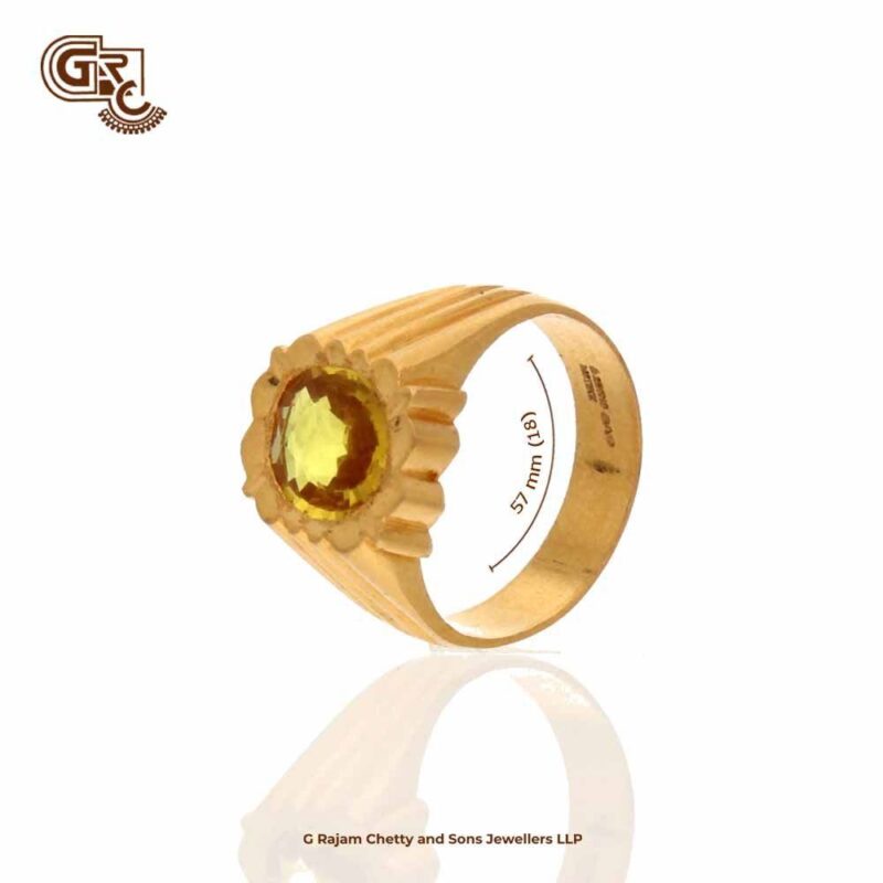 Yellow Gleaming Stone Gents Ring