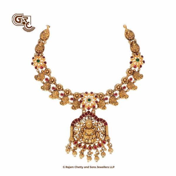 Antique Elegant Lakshmi Floral Necklace