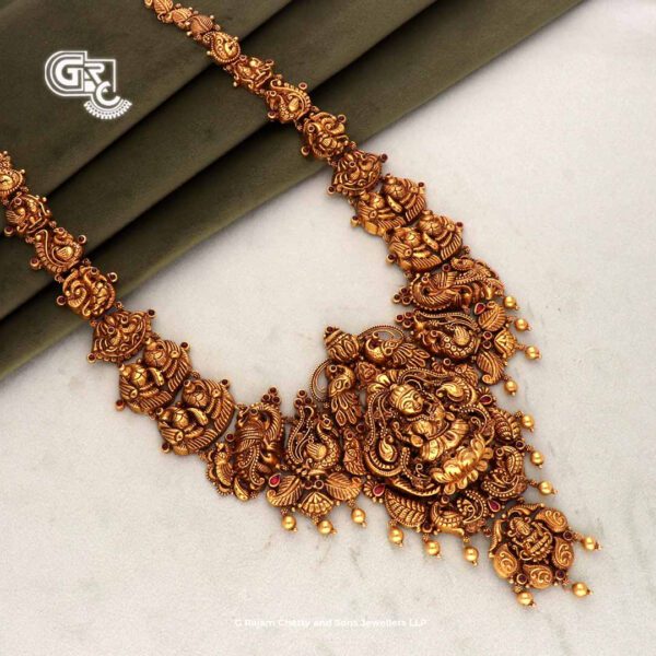 Lakshmi Antique Floral Peacock Beads Traditional Haram