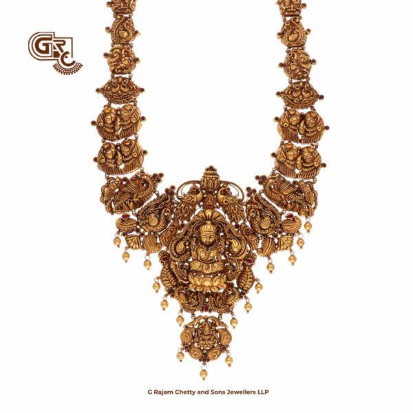 Lakshmi Antique Floral Peacock Beads Traditional Haram