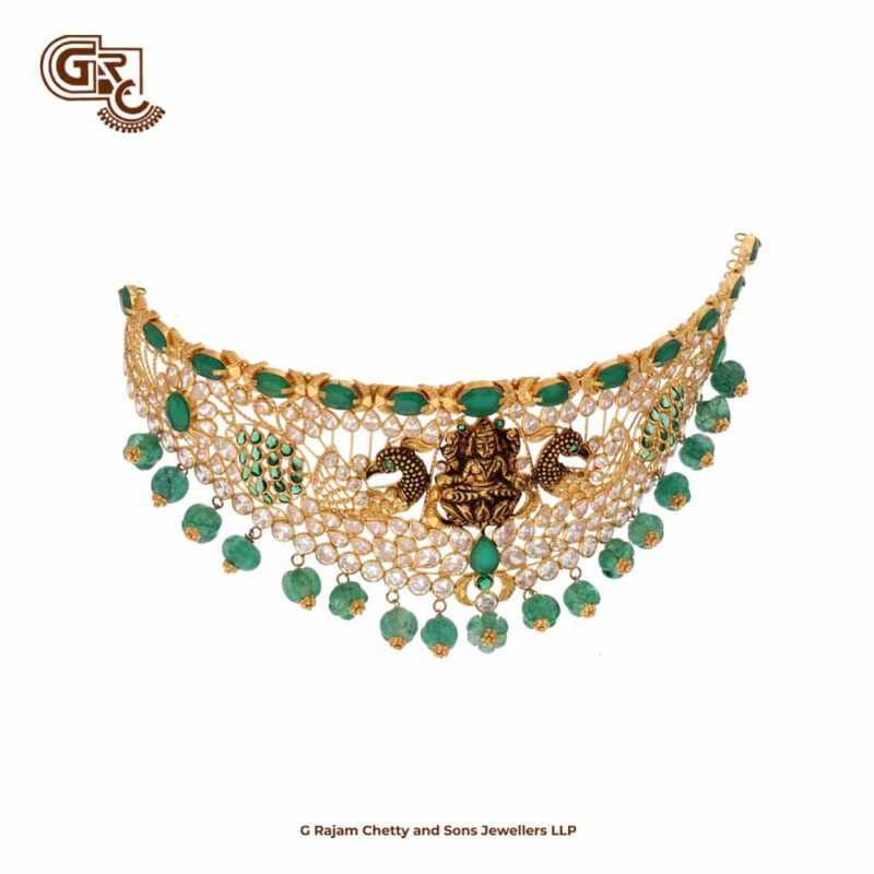 Green Stone Lakshmi Choker Necklace