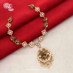 Antique Elegant Stone Lakshmi Peacock Necklace