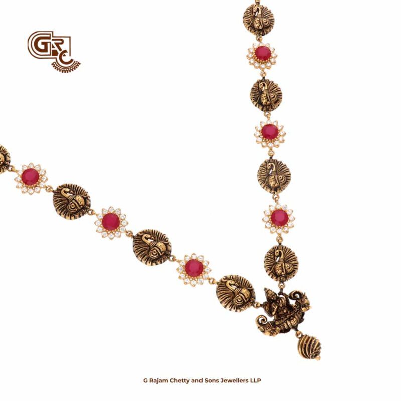 Antique Elegant Lakshmi Pink Stone Necklace