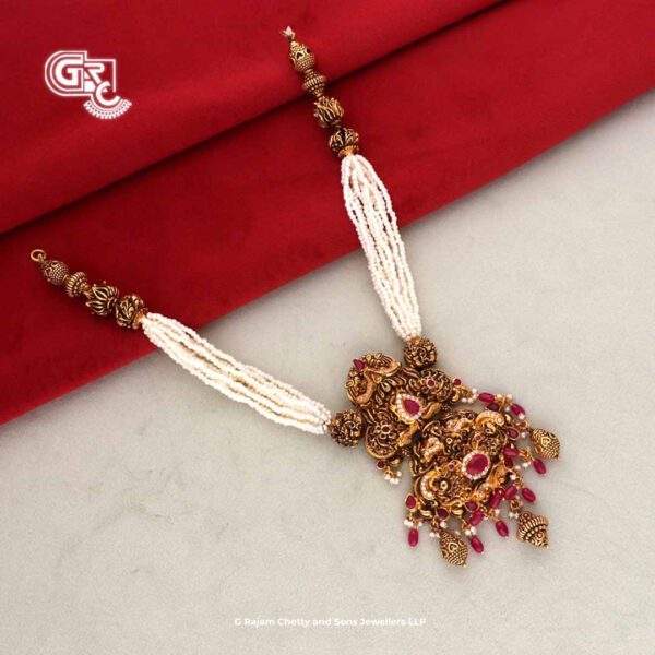 Antique Elegant Lakshmi Pink Stone Necklace