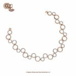 Circle Glass Gleaming Stone Rose Gold 18K Stud With Necklace