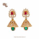 Tilagam Stone Glitter Pink Stone Jimikki Earring