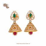 Tilagam Stone Glitter Green Stone Jimikki Earring