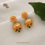 Kamalam Jimikki Green Stone Earring