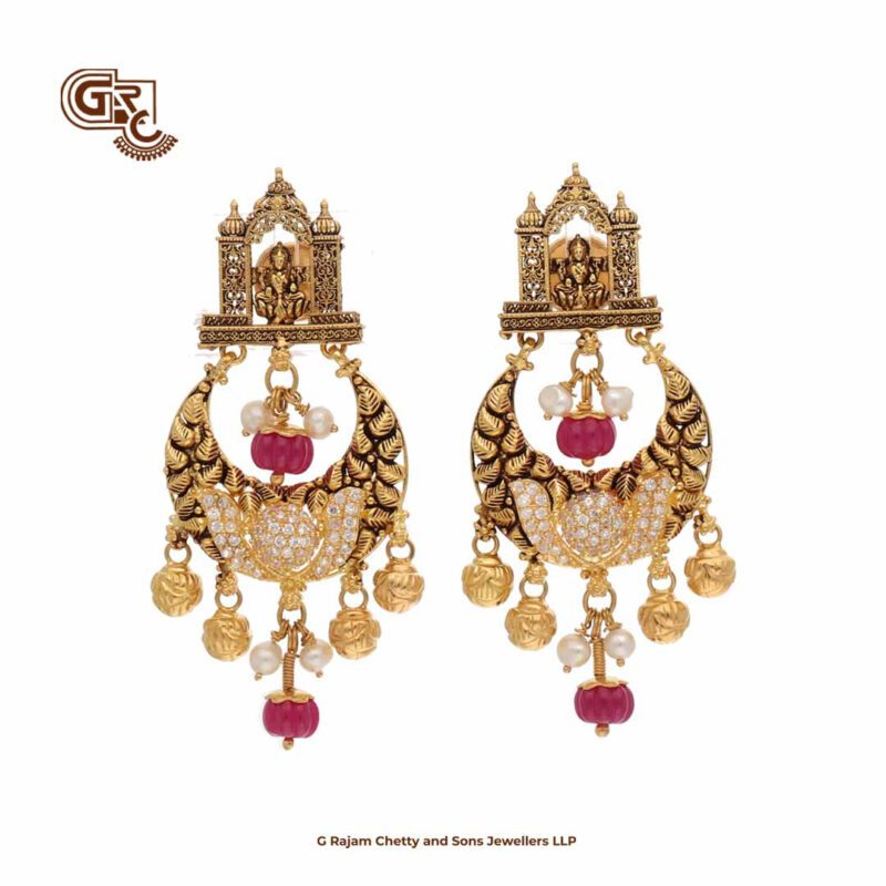 Antique Elegant Lakshmi Pink Beads Earring