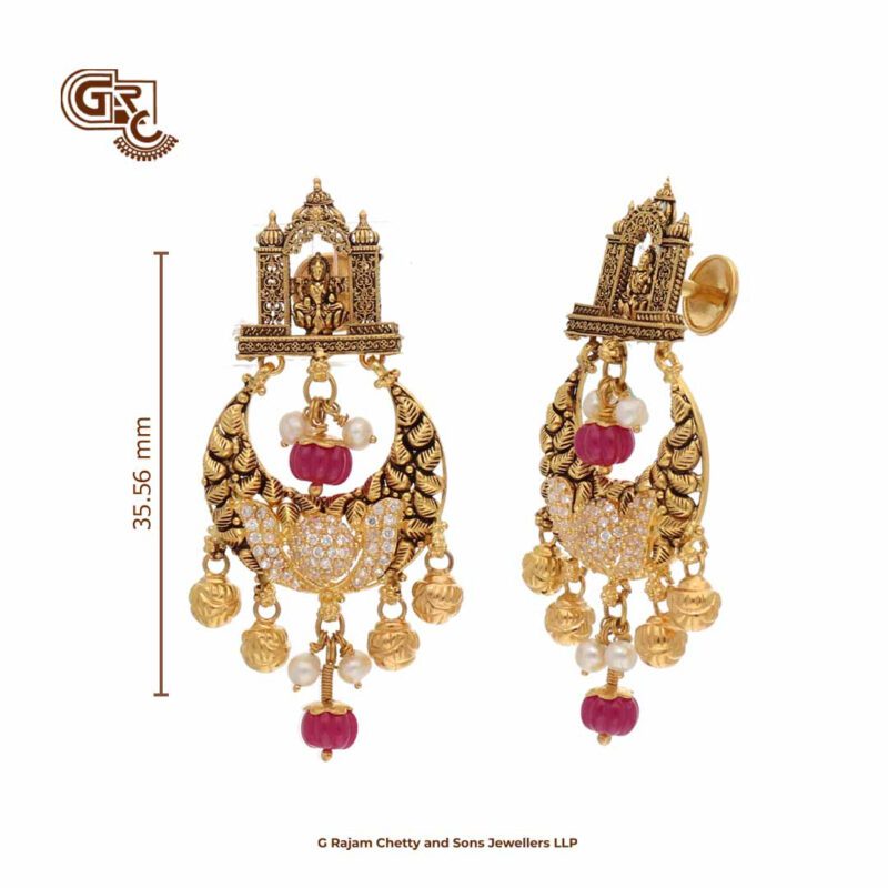 Antique Elegant Lakshmi Pink Beads Earring