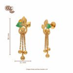 Fancy Green Leaf Gold Ball Earring