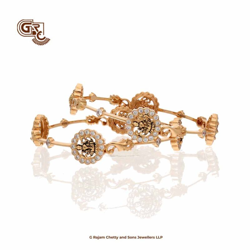 Traditional Glitering Stone Antique Lakshmi Bangles