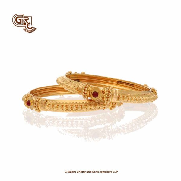 Elagent Red Stone Traditional Bangles