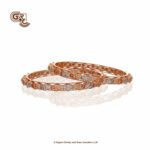 Glitering Steps Fancy 18K Rose Gold Bangles