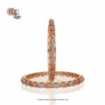 Glitering Steps Fancy 18K Rose Gold Bangles