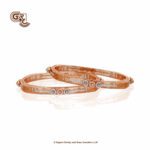 Fancy Stone Glitering Square 18K Rose Gold Bangles