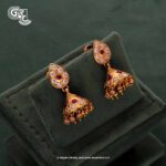 Thilagam Stone Glitter Pink Stone Jimikki Earring