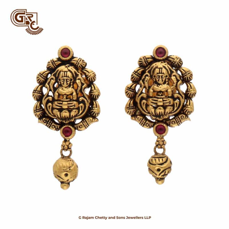 Antique Traditional Lakshmi Drops Earring