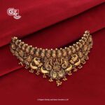 Antique Lakshmi Peacock Elephant  Floral Choker Necklace