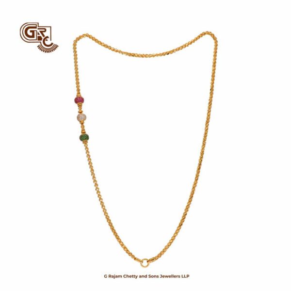 Uniques Glitter Stone Balls Mugappu Thali Chain